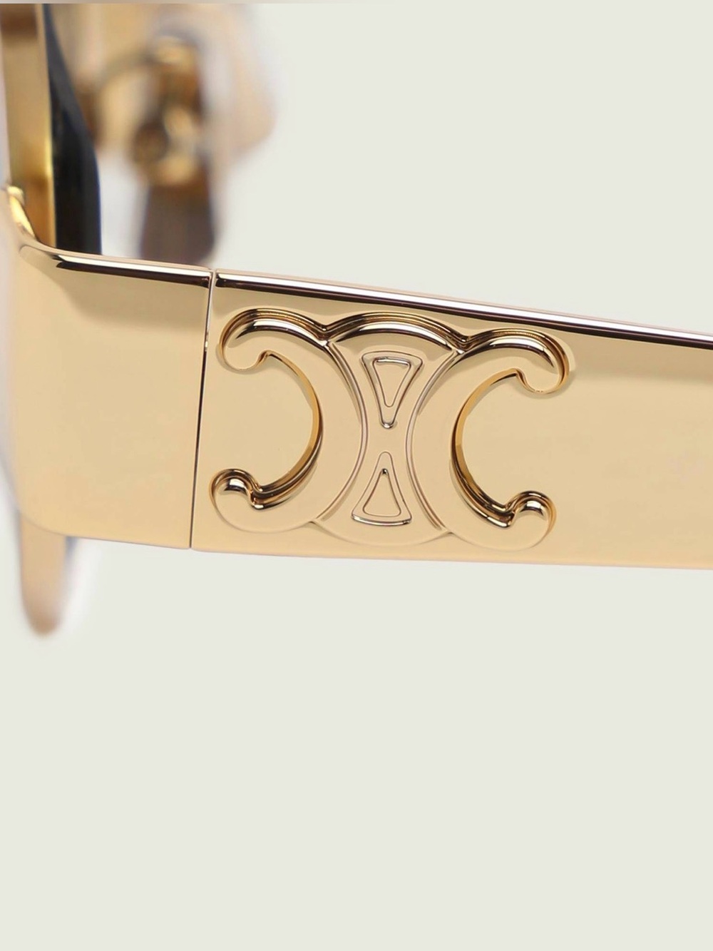 New Celine CL40254U 30N Sunglasses Gold Frame Geometric Shape Authentic - Picture 6 of 16